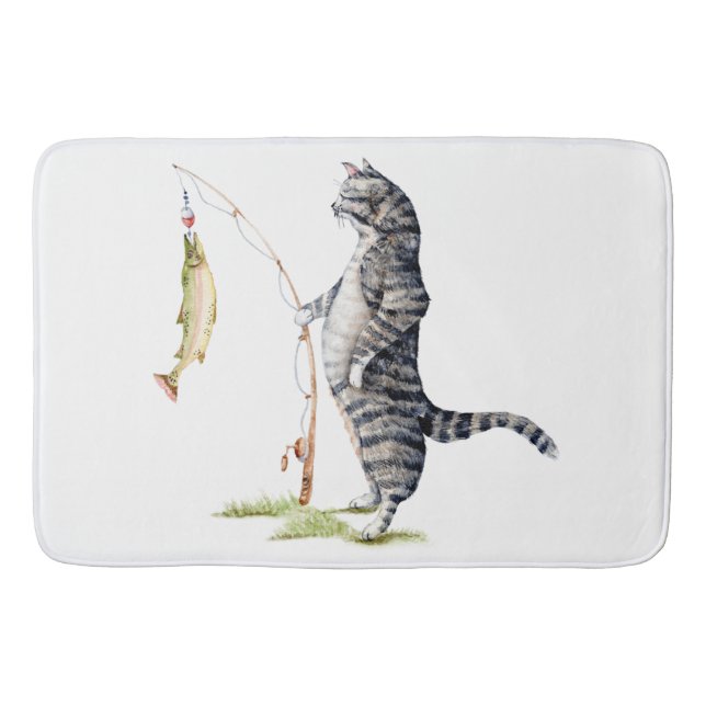 Tapis De Bain Chat avec poisson (Devant)