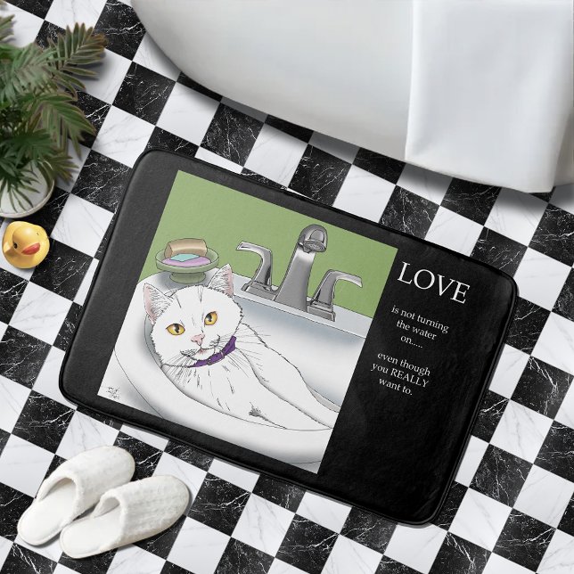 Tapis De Bain Chat blanc lavabo (Créateur téléchargé)