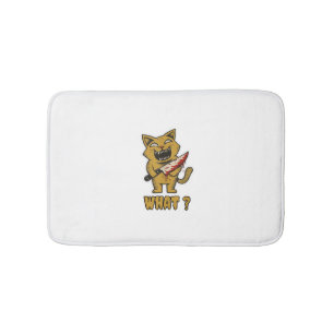 Tapis De Bain Chat ce _ Drôle chat déplaisant avec couteau