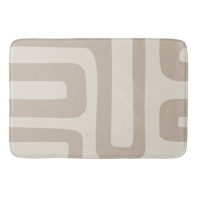 Tapis De Bain Chat de bain Abstrait ivoire et beige (Devant)