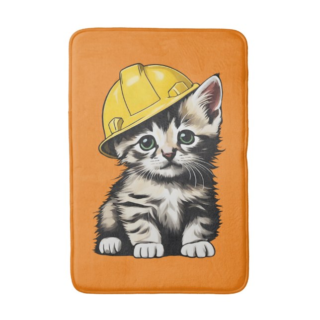Tapis De Bain Chat de construction (Devant (Vertical))