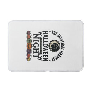 Tapis De Bain Chat d'Halloween Chats noirs Citrouilles Vintage D