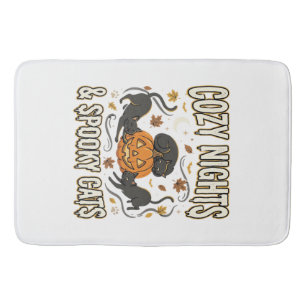 Tapis De Bain Chat d'Halloween Magie d'Automne