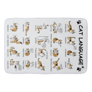 Tapis De Bain Chat Drôle Avec Le Langage Du Corps Émotions Amo