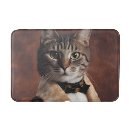 Tapis De Bain Chat en veste de fumeur