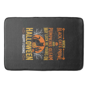 Tapis De Bain Chat noir de citrouille d'Halloween Conception de