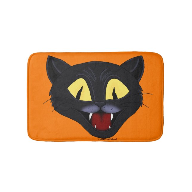 Tapis De Bain Chat noir d'Halloween (Devant)