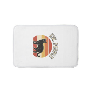 Tapis De Bain Chat noir drôle Ew personnes design vintage rétro_