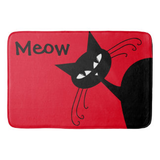 Tapis De Bain Chat noir drôle original félin