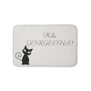 Tapis De Bain Chat noir fantaisiste et scintillant - Bonjour Mag
