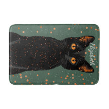 Chat noir mystique avec yeux orange et Parties sci