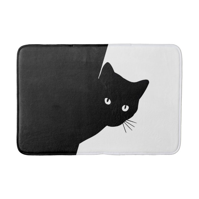 Tapis De Bain Chat noir rusé (Devant)