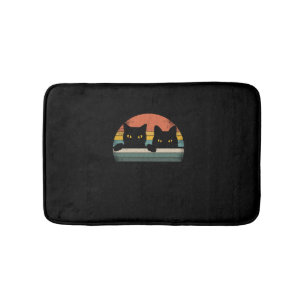 Tapis De Bain Chat noir style Vintage rétro - Chats Lover cadeau