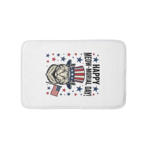 Tapis De Bain Chat Patriotique Fête du Meow-Morial Jour Vector V
