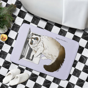 Tapis De Bain Chat Ragdoll Fluffy Ordinateur Portable Lavande Dr
