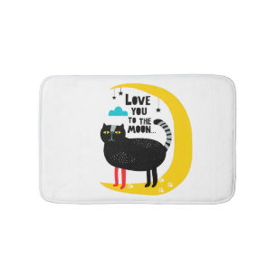 Tapis De Bain Chat sur la lune