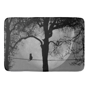 Tapis De Bain Chat sur une Pleine lune de fil
