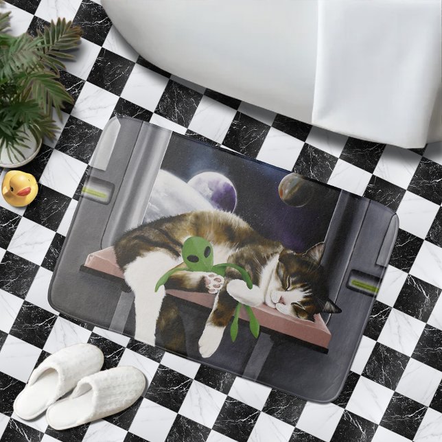 Tapis De Bain Chat tabby vaisseau spatial Peluche d'alien vert S (Créateur téléchargé)