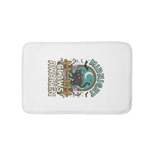 Tapis De Bain Chat Vampire d'Halloween Méfait de Minuit