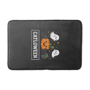 Tapis De Bain Chatloween Mignon Chat Fantôme Design Halloween_1