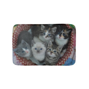 Tapis De Bain Chatons dans un panier