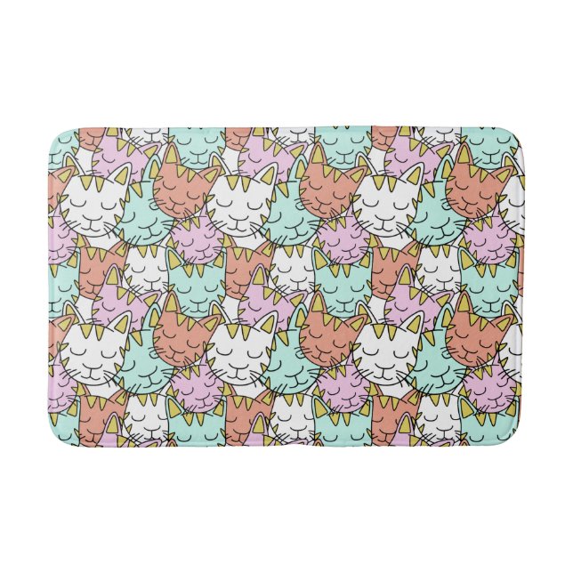 Tapis De Bain Chats couchés nattes Motifs (Devant)