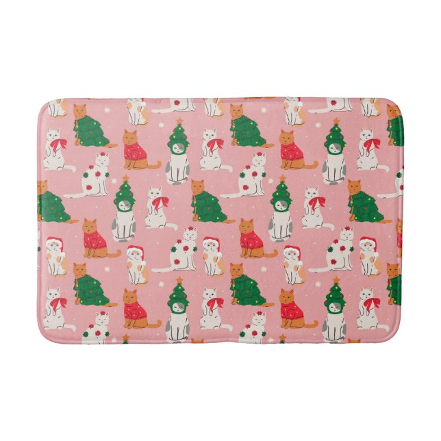 Tapis De Bain Chats de Noël en Motif d'attraction (Devant)