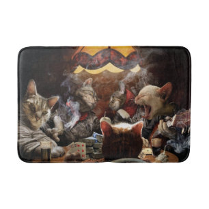Tapis De Bain Chats jouant au poker