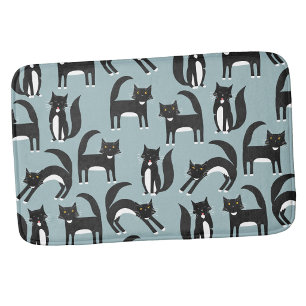 Tapis De Bain Chats Tuxedo noirs et blancs