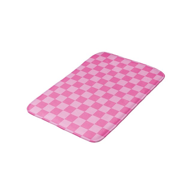 Tapis De Bain Chaud Pink Checkerboard (Angle)