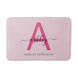 Tapis De Bain Chaud rose Monogramme Salle de dortoir pour fille