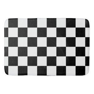 Tapis De Bain Checkered noir