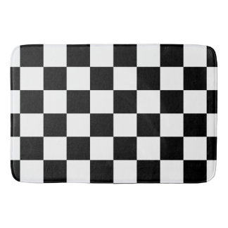 Tapis De Bain Checkered noir