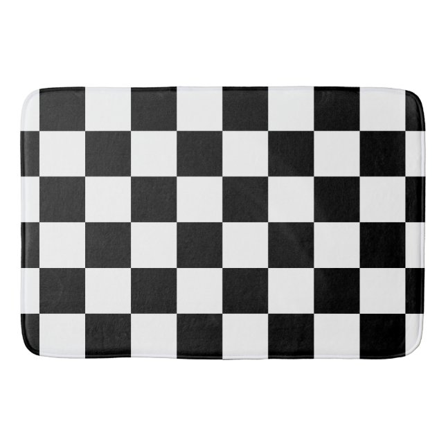 Tapis De Bain Checkered noir (Devant)