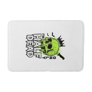 Tapis De Bain Chemise à gravure vintage Halloween crâne à moitié
