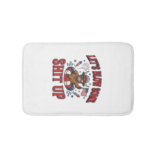 Tapis De Bain Chemise de feu d'artifice de vache Highland patrio