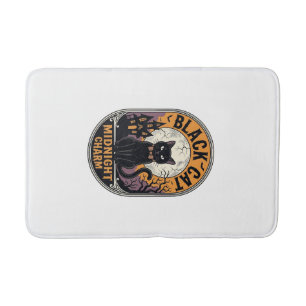 Tapis De Bain Chemise Halloween Chat Noir Vintage Charme de Minu