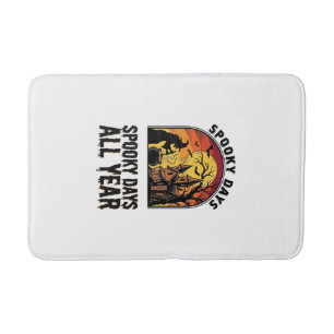 Tapis De Bain Chemise Halloween Vintage Maison de Sorcière Lune