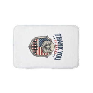 Tapis De Bain Chemise Thank You Veterans Patriotic Eagle Shield_