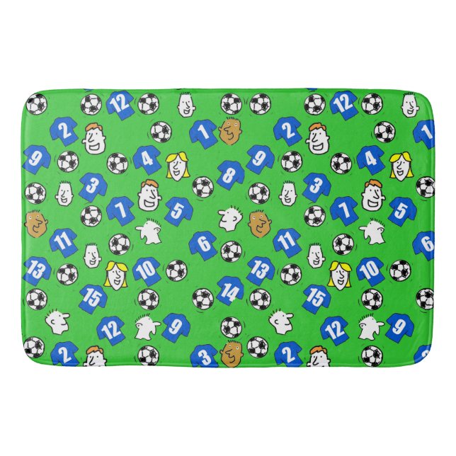 Tapis De Bain Chemises de football bleues (Devant)
