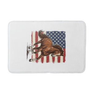 Tapis De Bain Cheval Patriotique Vintage Création Vectorielle We