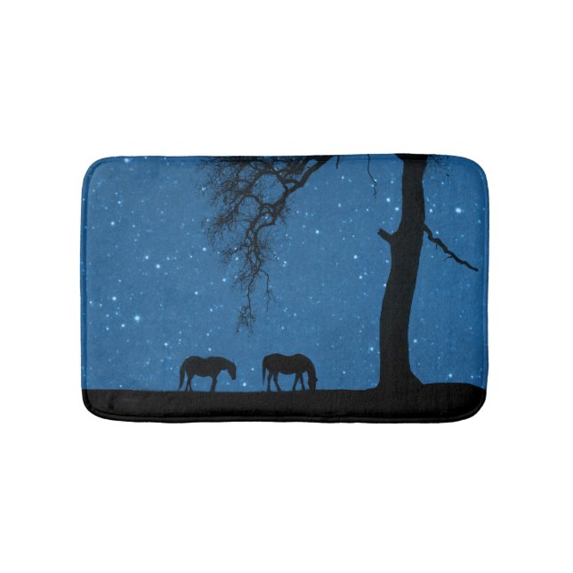 Tapis De Bain Chevaux à la chauve-souris de nuit (Devant)