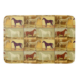 Tapis De Bain Chevaux d'Arabie vintage - collage