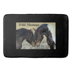 Tapis De Bain Chevaux Mustang Sauvage Mat Accessoires de salle d