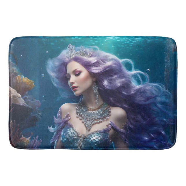 Tapis De Bain Cheveux mauve de sirène (Devant)