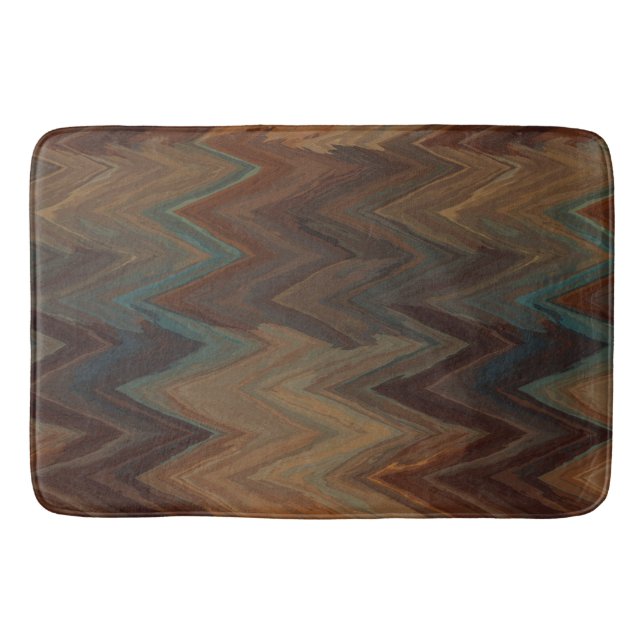 Tapis De Bain Chevron Brown sud-ouest (Devant)