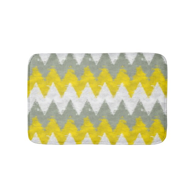 Tapis De Bain Chevron jaune et gris (Devant)