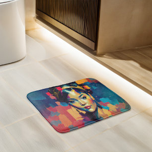 Tapis De Bain Chic Gold Foil Colorful Femmes Impasto peinture à