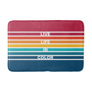 Tapis De Bain Chic rayures colorées Motif Live Life in Color