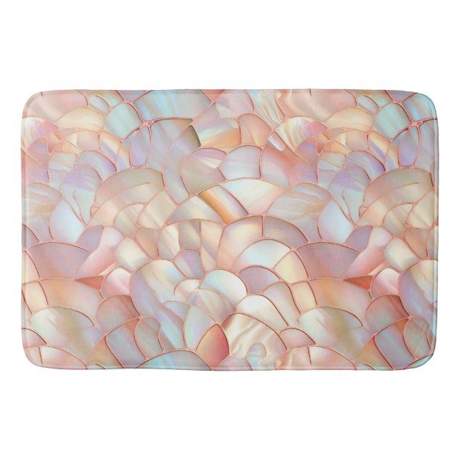 Tapis De Bain Chic rose gold iridescent mother of pearl (Devant)